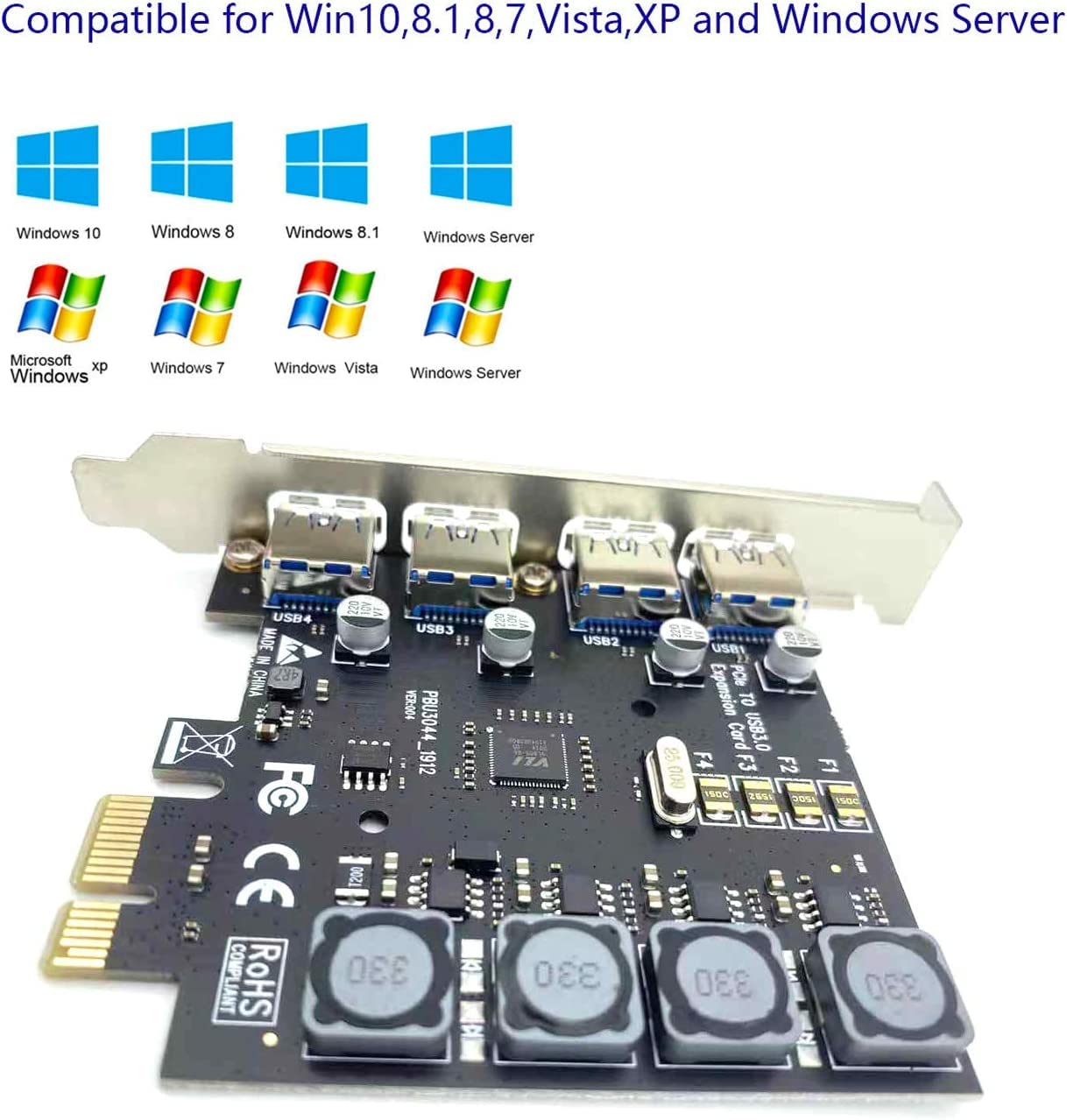 Amazon.com: 4 Ports PCIE USB 3.0 Card Super Speed 5Gbps PCI